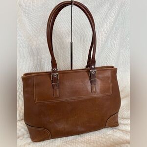 Coach Hampton Carryall 5131 Large Brown Leather Business Tote Shoulder Bag